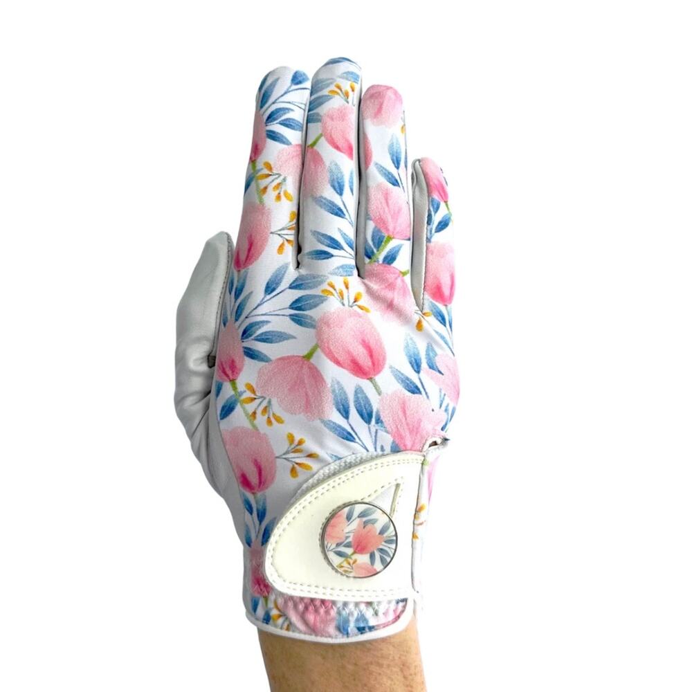 Cabretta Flowers - Right - Ladies Golf Glove